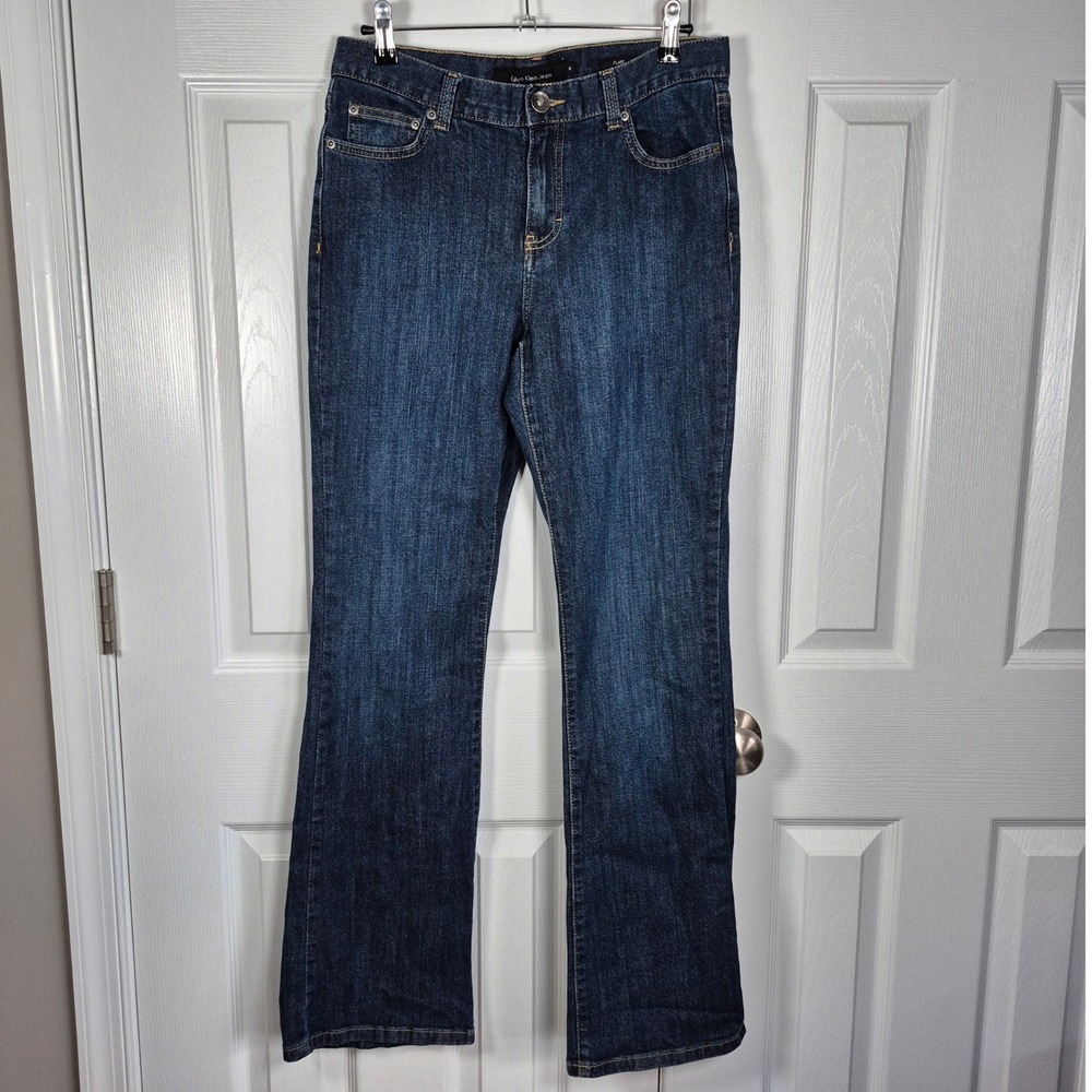 Calvin Klein‎ flare jeans dark blue denim women's 8